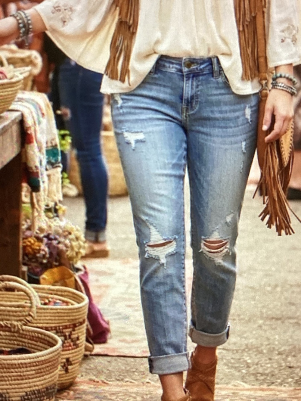 Kut from the Kloth Light Blue Distressed Boyfriend Jeans